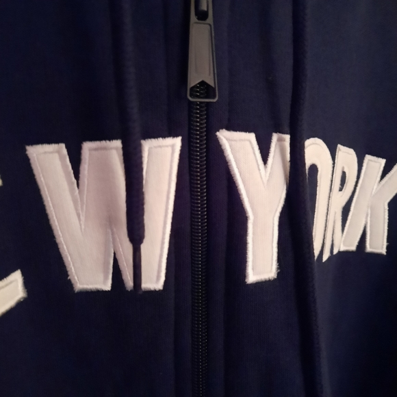 New York zip up fleece hoodie navy blue, new, embroidered letters, XL, NICE! - Picture 6 of 7